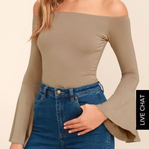 Flirty off the shoulder bell sleeve top